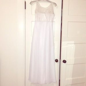 White formal dress; worn once for graduation
